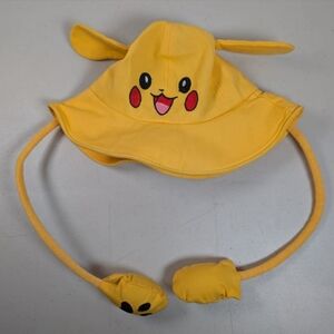 Pikachu Pokemon Pop Up Ears Bucket Hat squeeze and move